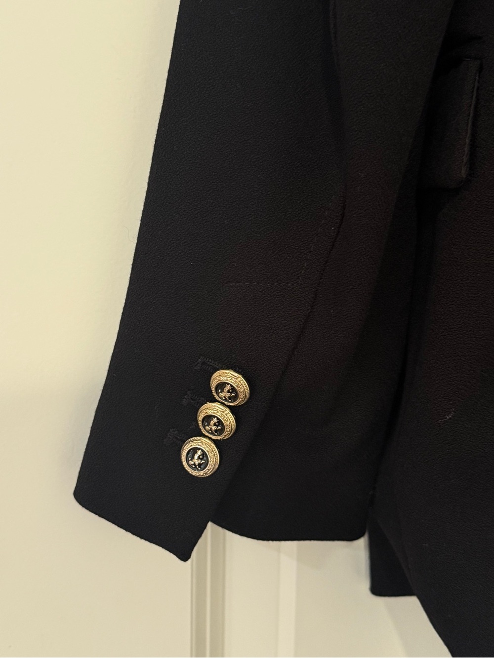 Zara Black Double-Breasted Blazer with Gold Buttons - Picture 6 of 9
